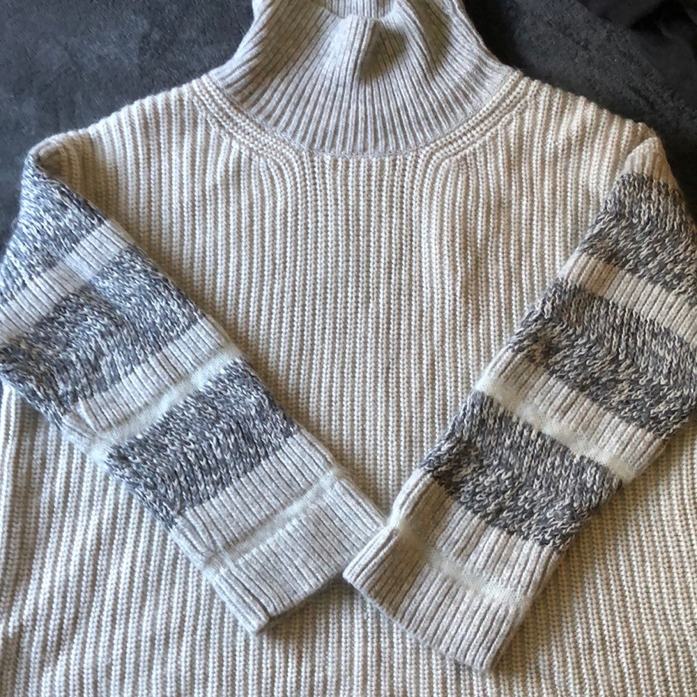 Allsaints Keats Funnel Neck Sweater, grey